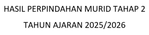 Informasi Hasil Perpindahan Murid Tahap II Tahun Ajaran 2025/2026